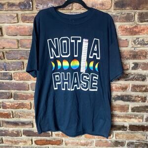 NWOT Spencer's Black Graphic Not A Phase LGBTQ T-Shirt Unisex Adult Size XL